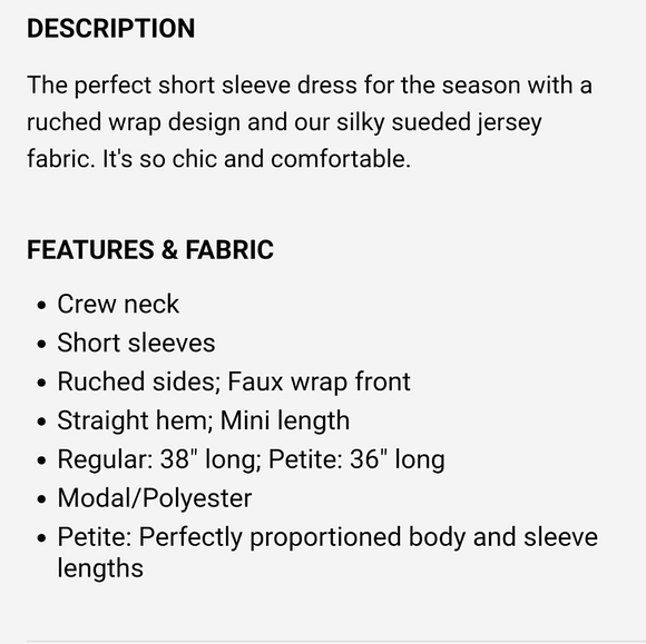 Express sueded Jersey Ruched T-Shirt Dress - Picture 5 of 5